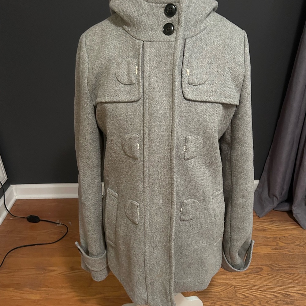 Gray Women's Hooded Coat
